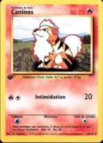 Carte Pokémon 28/102 Caninos Set de Base Edition 1