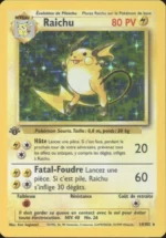 Carte Pokémon 14/102 Raichu Holo Set de Base Edition 1