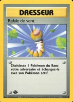 Carte Pokémon 93/102 Dresseur Rafale de vent Set de Base Edition 1