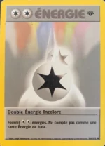 Carte Pokémon 96/102 Double Énergie Incolore Set de Base Edition 1